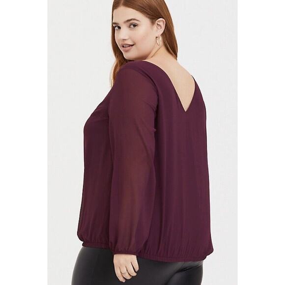 Torrid Purple Lattice Chiffon Blouse SIZE 3 XXXL 22/24 NWT - Picture 2 of 9
